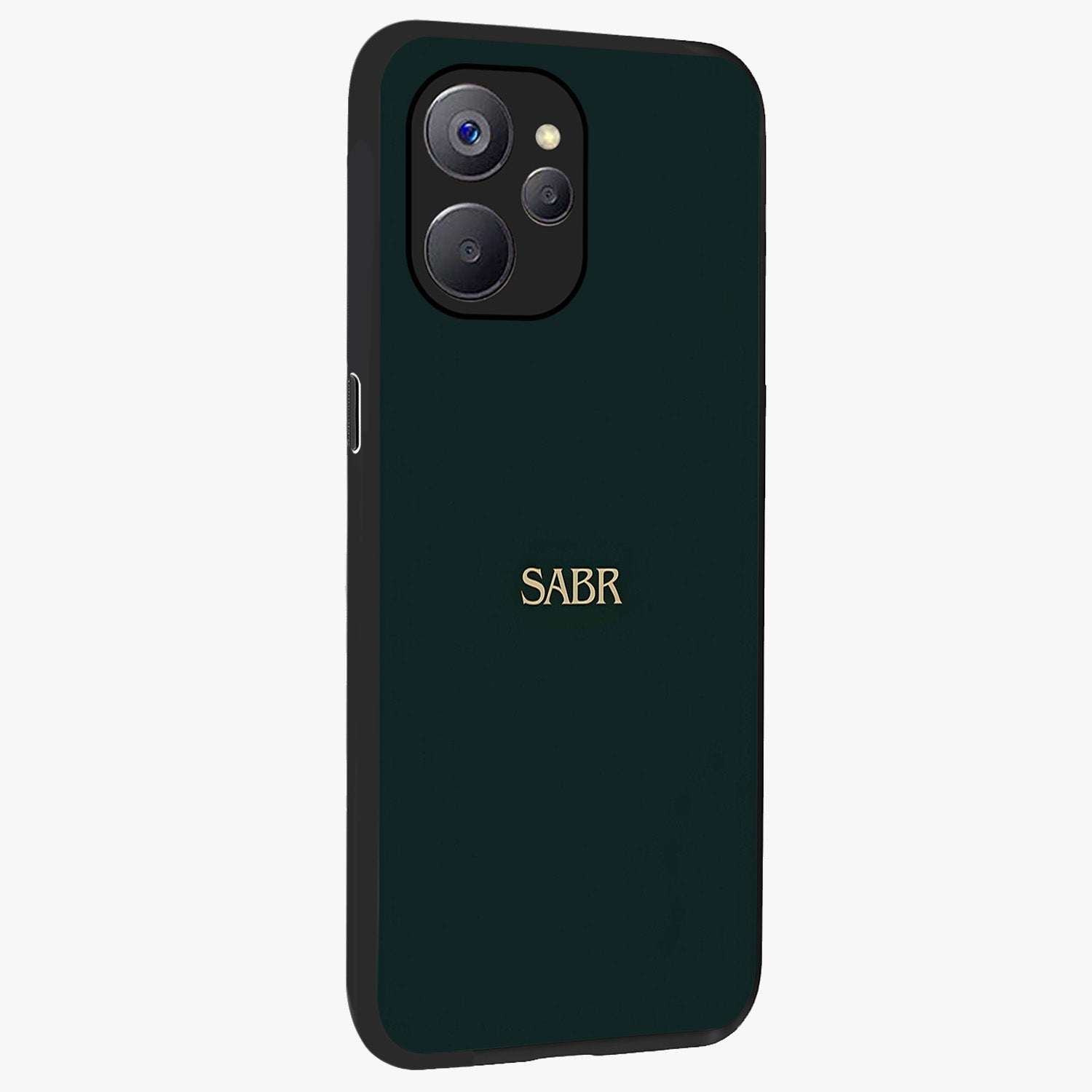 Sabr Minimal Patience Glass Case upright view showcasing calm minimalist artwork with motivational patience theme.
