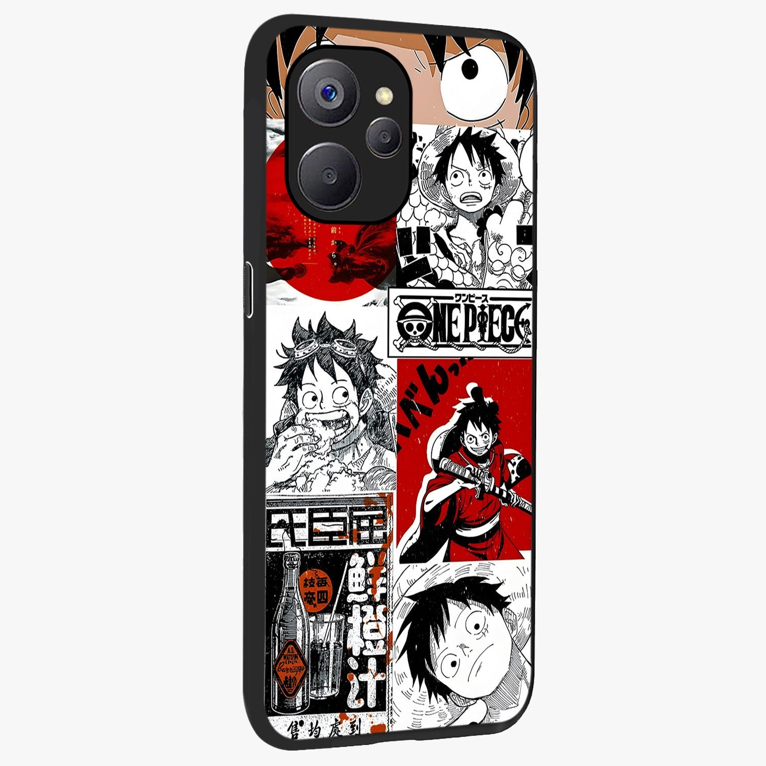 Strawhat Chaos Panels Glass Case upright view showcasing energetic anime artwork with bold adventure theme.