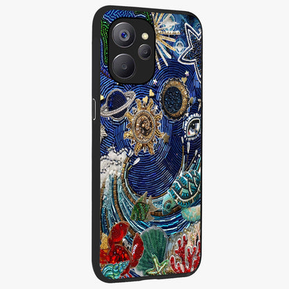 Universe Underwater Spark Glass Case upright view showcasing magical underwater galaxy artwork with vibrant cosmic theme.