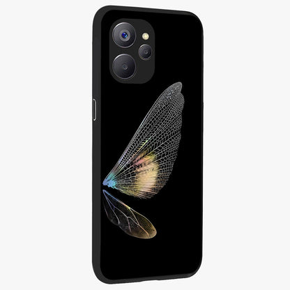 Whispers Of Wings Glass Case upright view showcasing elegant wing artwork with light airy theme.