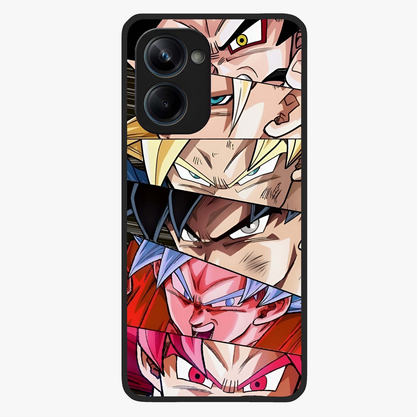 Anime Character Glass Case showing flat back view with vibrant anime artwork and glossy glass finish.