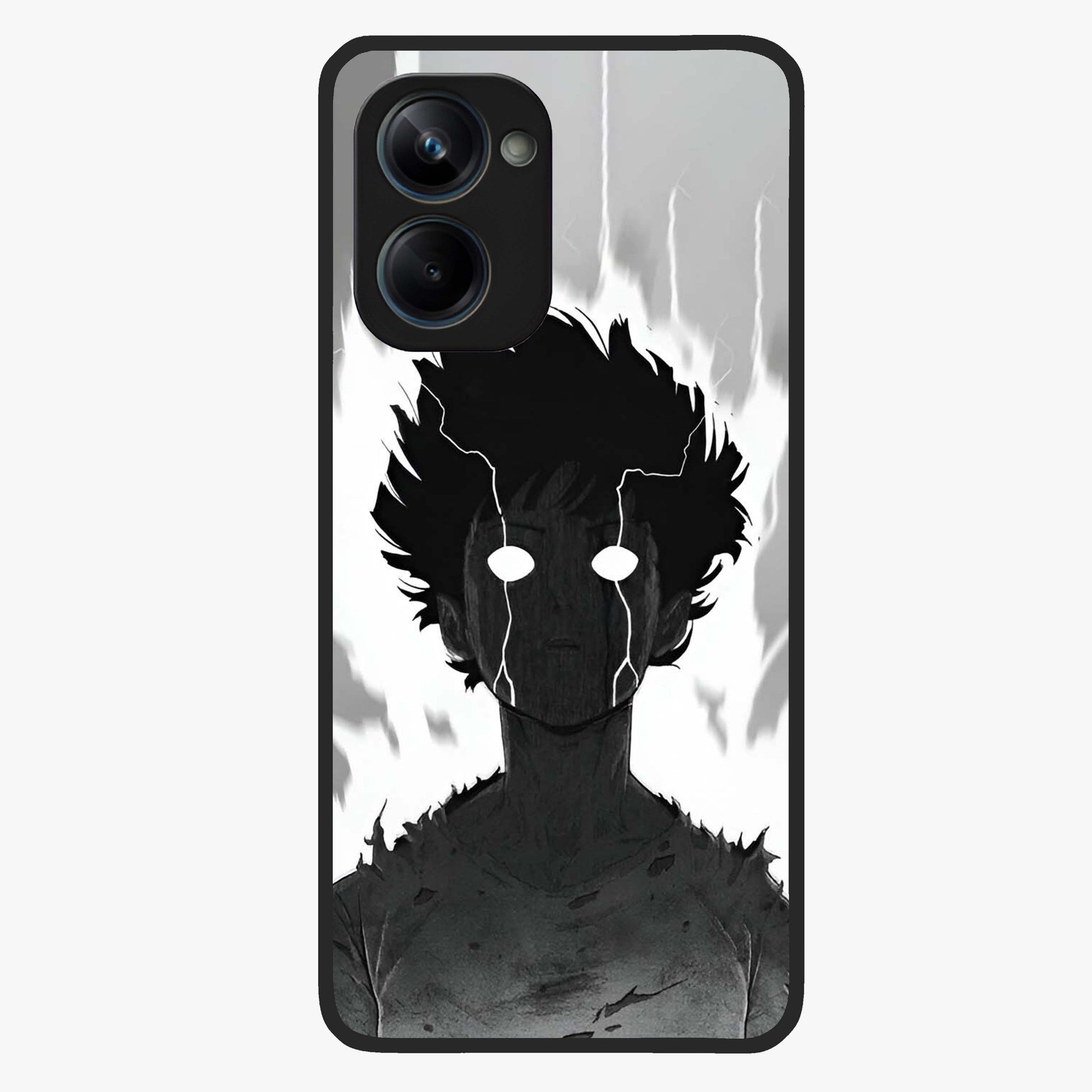 Awakened Inner Rage Glass Case showing flat back view with intense artistic artwork and glossy glass finish.