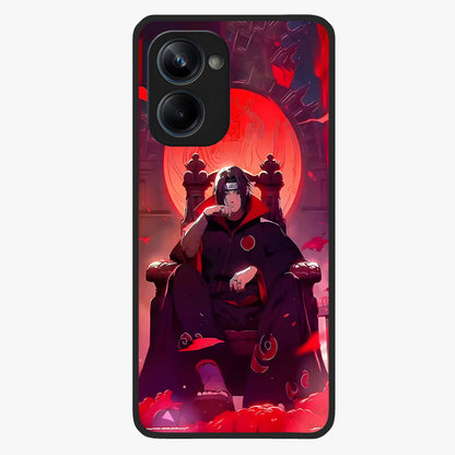 Blood Moon Sovereign Glass Case showing flat back view with mystical blood moon artwork and glossy glass finish.