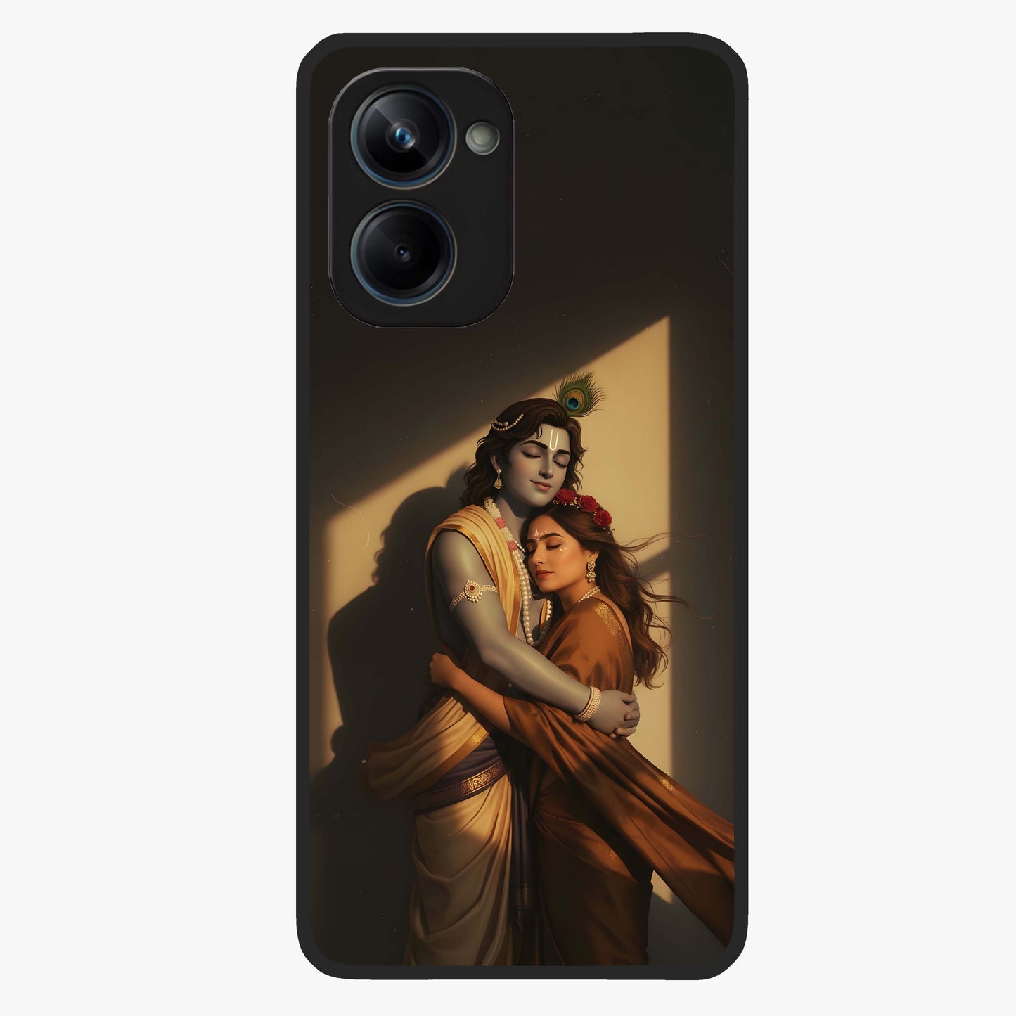 Divine Eternal Love Glass Case showing flat back view with spiritual love themed artwork and glossy glass finish.