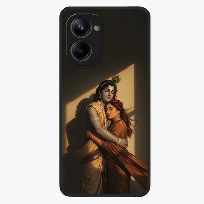 Divine Eternal Love Glass Case showing flat back view with spiritual love themed artwork and glossy glass finish.