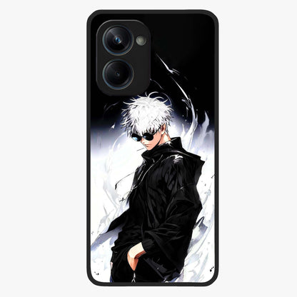 Limitless Shadow King Glass Case showing flat back view with powerful shadow warrior artwork and glossy glass finish.