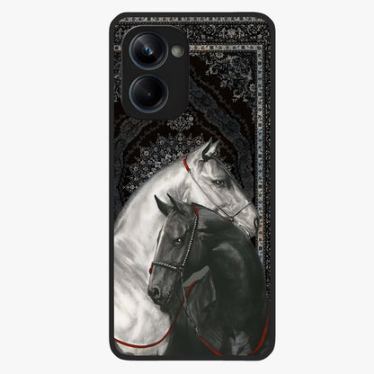 Majestic Ride Legacy Glass Case showing flat back view with powerful automotive inspired artwork and glossy glass finish.