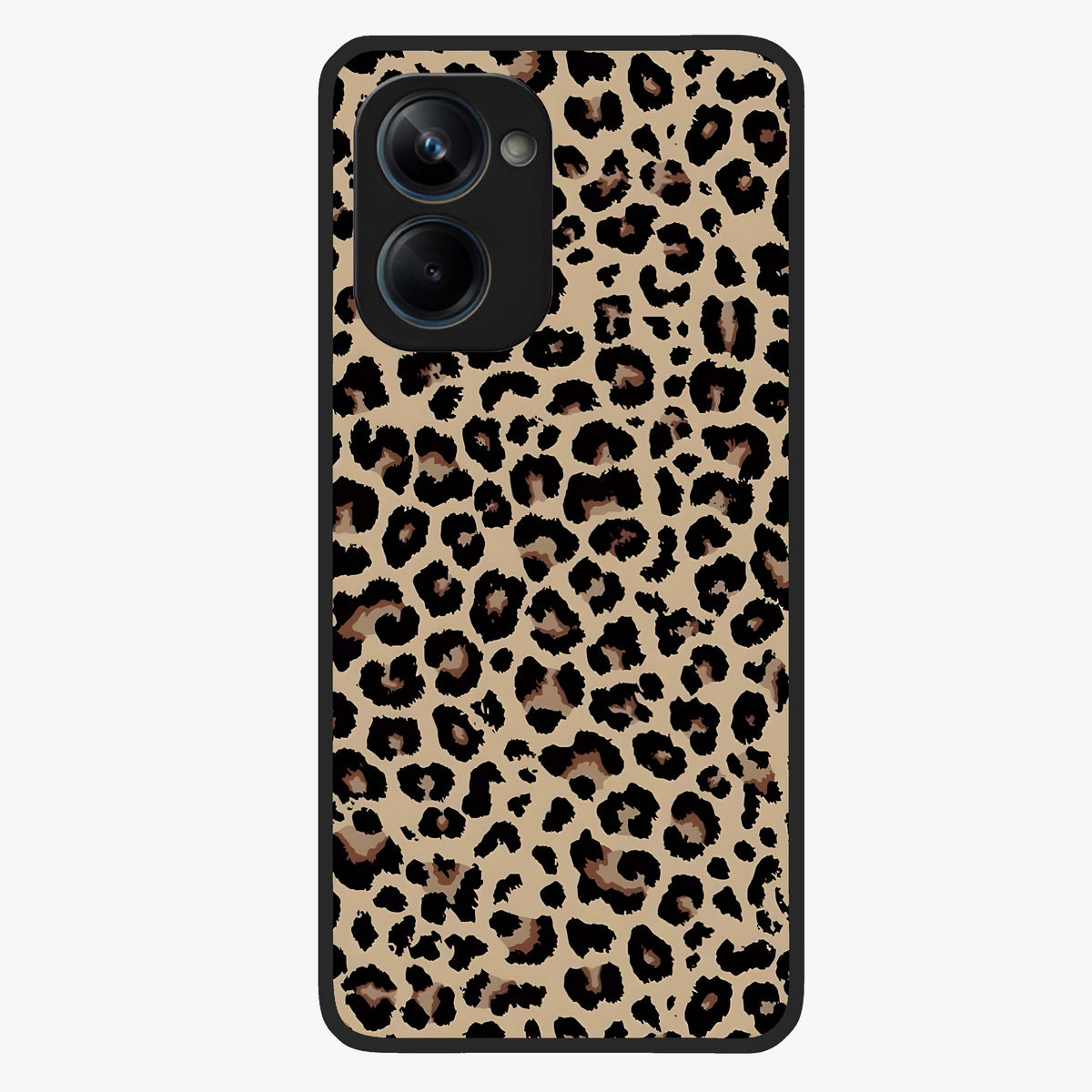Savage Chic Pattern Glass Case showing flat back view with stylish patterned artwork and glossy glass finish.