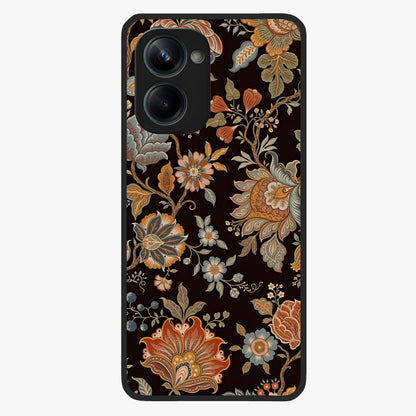 Vintage Floral Dream Glass Case showing flat back view with classic floral artwork and glossy glass finish.