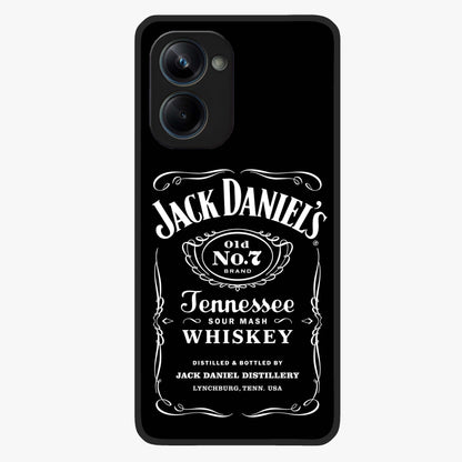 Vintage Whiskey Heritage Glass Case showing flat back view with classic whiskey inspired artwork and glossy glass finish.