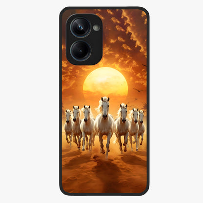 Wild Sunset Majesty Glass Case showing flat back view with majestic sunset landscape artwork and glossy glass finish.