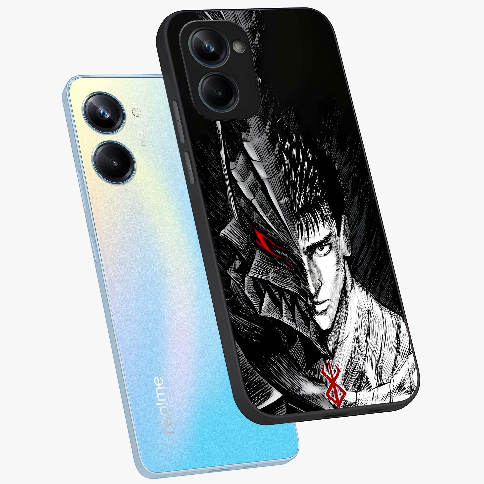 Berserker Blood Oath Glass Case displayed in angled mockup highlighting dark fantasy graphic design and powerful theme.