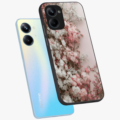 Blush Blossom Cloud Glass Case displayed in angled mockup highlighting soft cloud and blossom design with pastel aesthetic.
