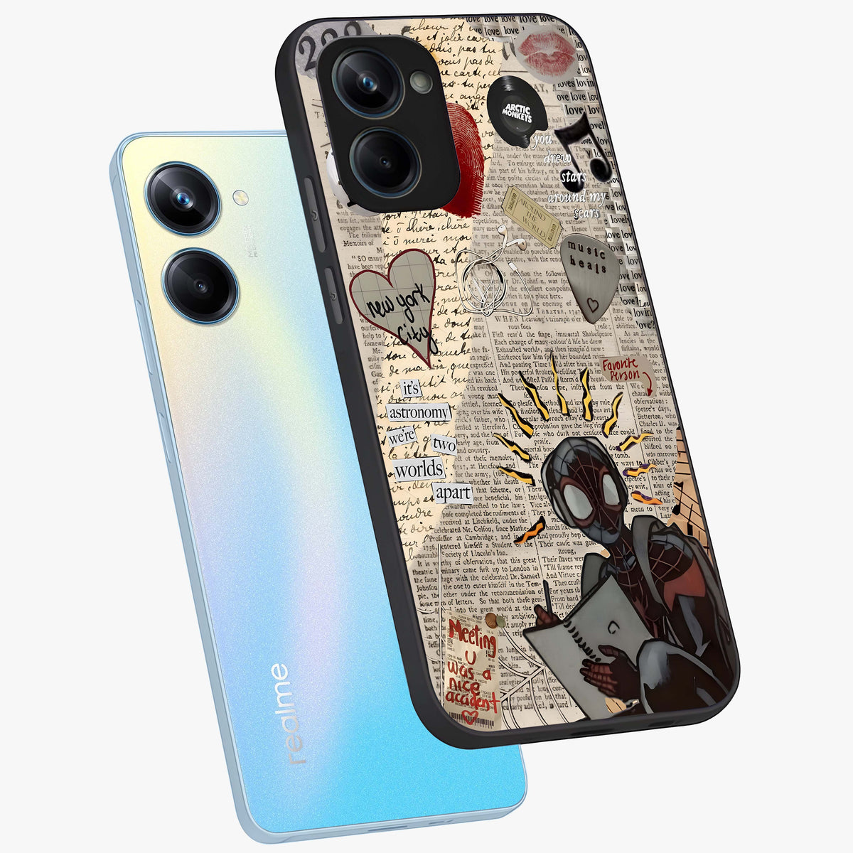 City Dream Sketch Glass Case displayed in angled mockup highlighting minimal city illustration with aesthetic sketch style.