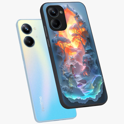 Glow Forest Portal Glass Case displayed in angled mockup highlighting mystical forest design with magical glowing aesthetic.