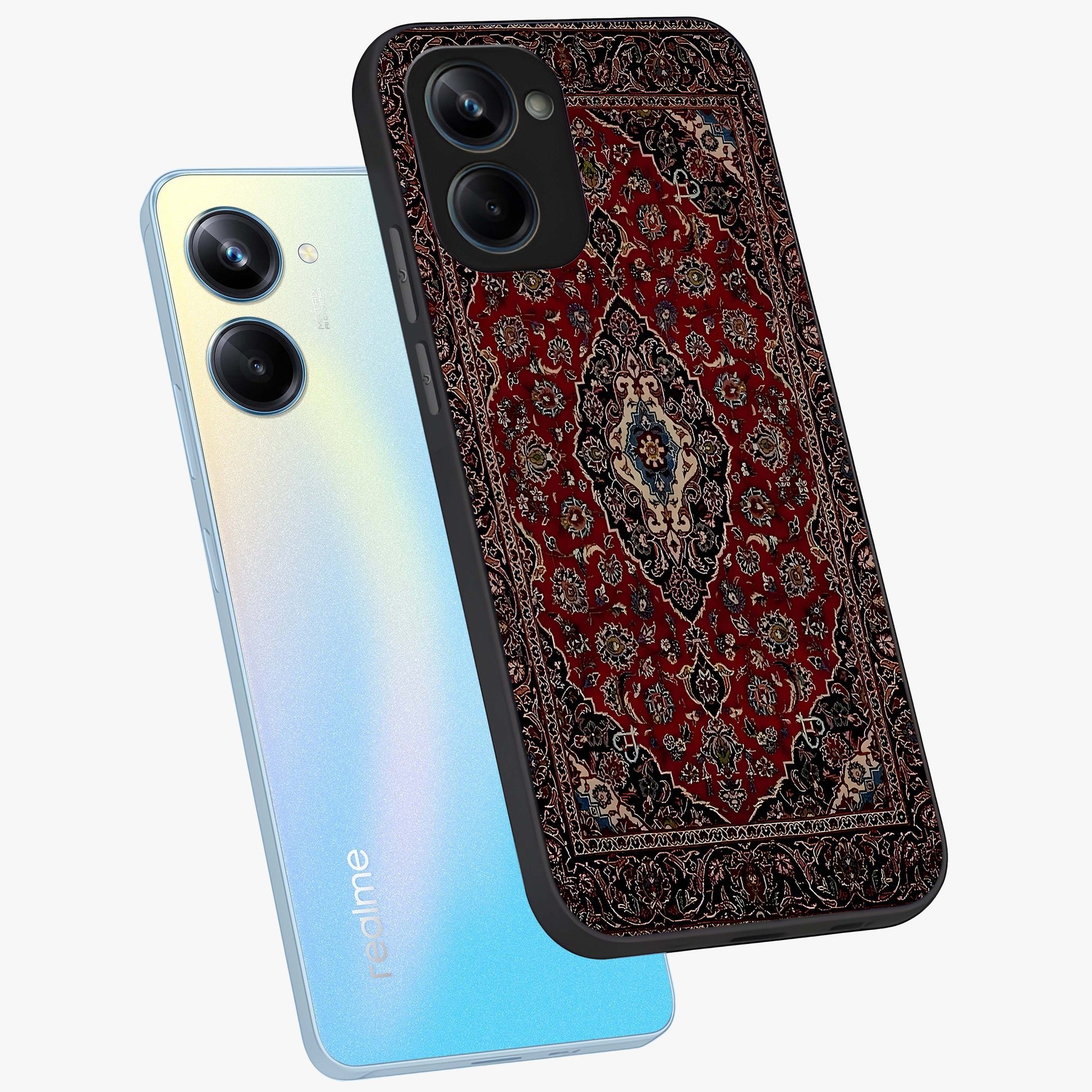 Heritage Carpet Royale Glass Case displayed in angled mockup highlighting intricate royal carpet design with heritage aesthetic.
