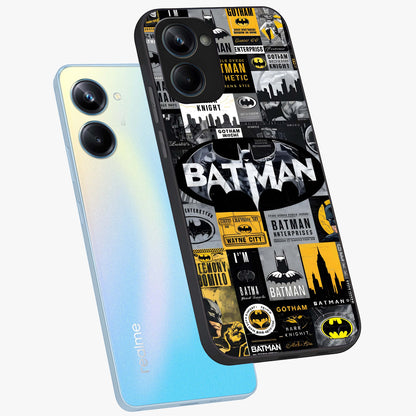 Knight Gotham Rise Glass Case displayed in angled mockup highlighting powerful knight silhouette design with dramatic aesthetic.