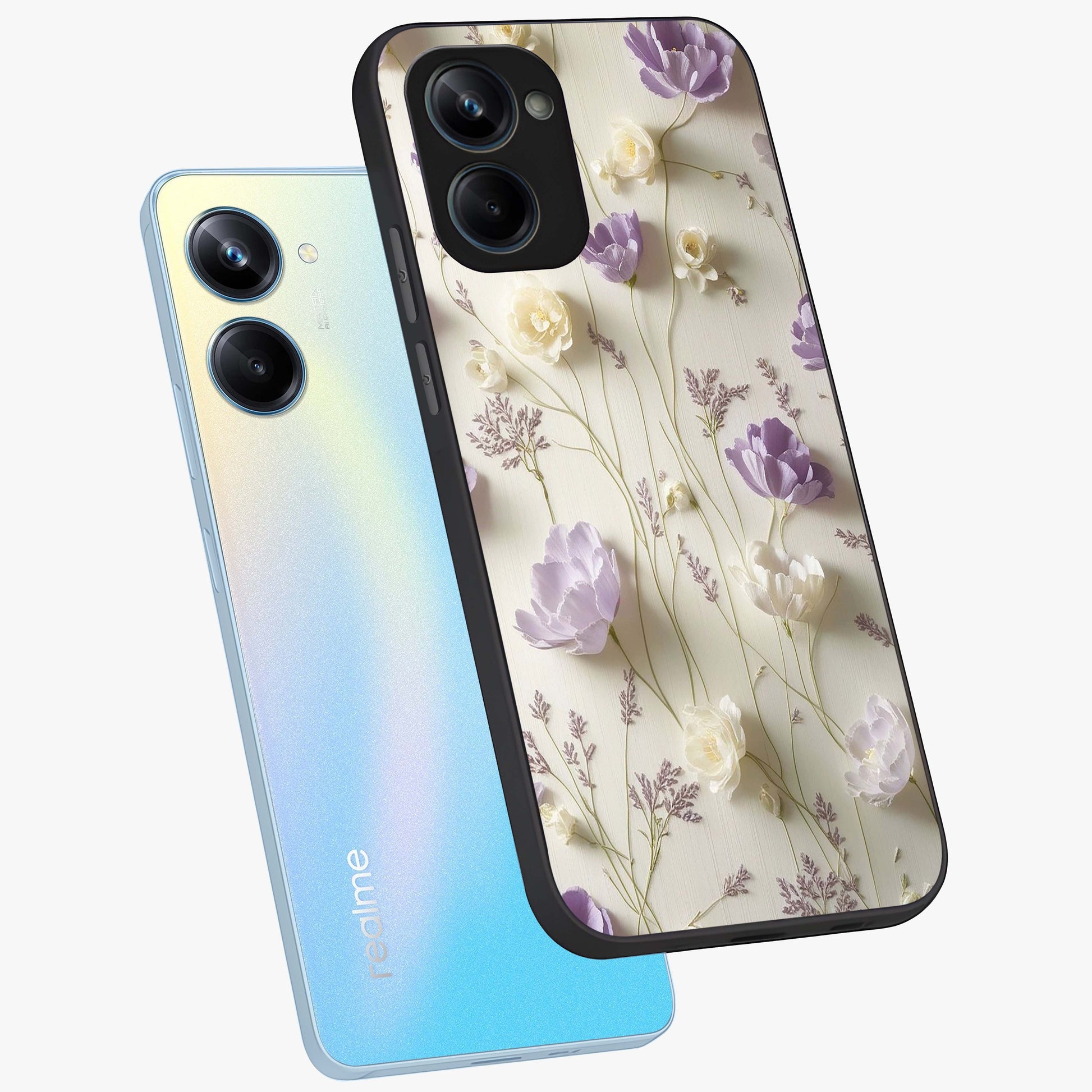 Lilac Breeze Harmony Glass Case displayed in angled mockup highlighting calm lilac breeze design with soothing aesthetic style.