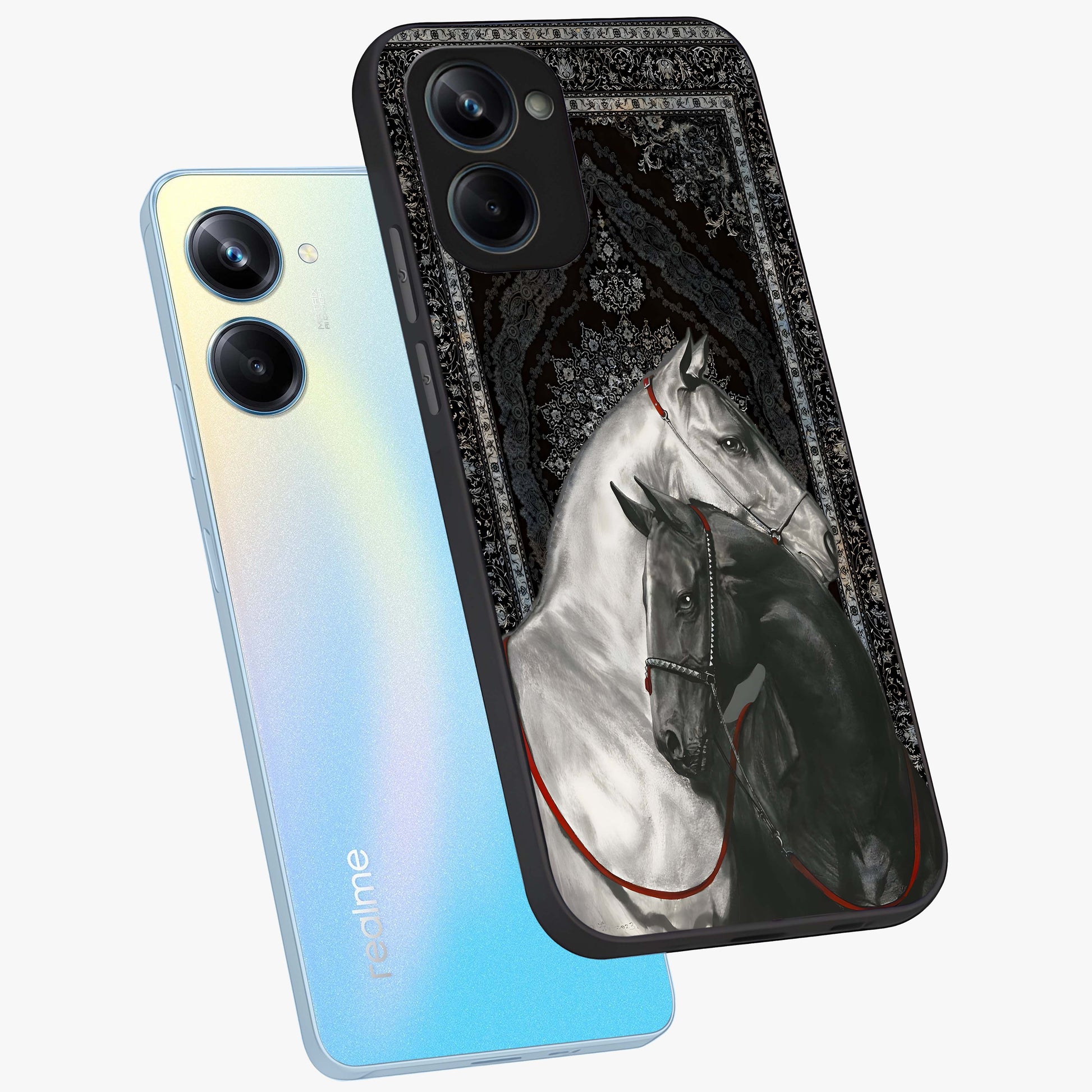 Majestic Ride Legacy Glass Case displayed in angled mockup highlighting sleek vehicle design with bold racing aesthetic.