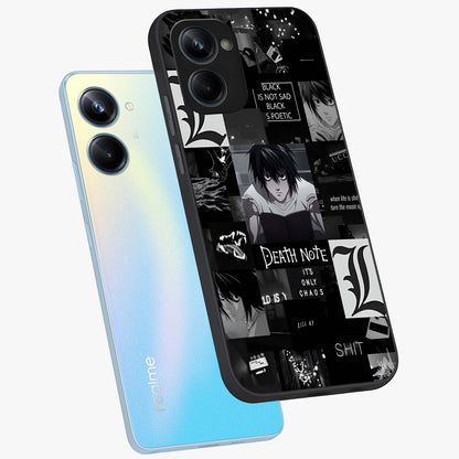 Midnight Chaos Mind Glass Case displayed in angled mockup highlighting chaotic artistic design with dramatic midnight aesthetic.