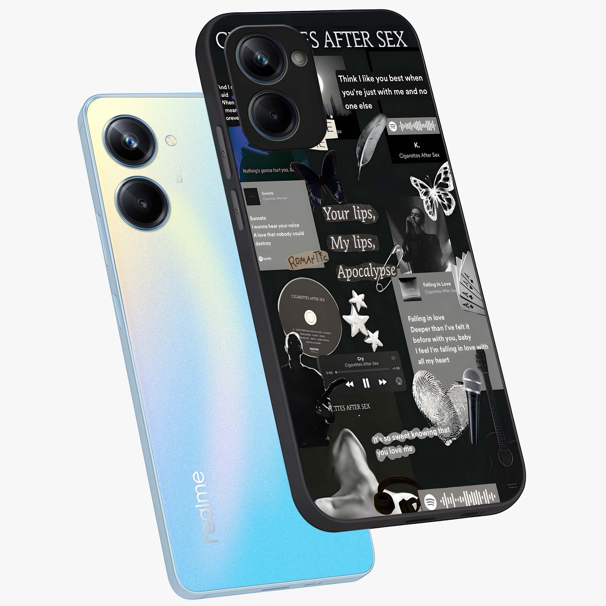 Midnight Love Echo Glass Case displayed in angled mockup highlighting elegant love inspired design with deep aesthetic style.