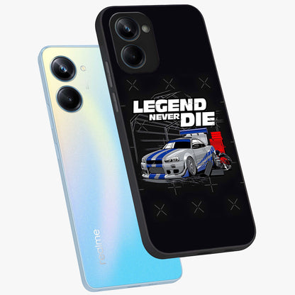 Midnight Racing Legacy Glass Case displayed in angled mockup highlighting dynamic automotive design with bold midnight aesthetic.