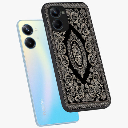 Noir Bloom Elegance Glass Case displayed in angled mockup highlighting refined flower design with stylish noir aesthetic.