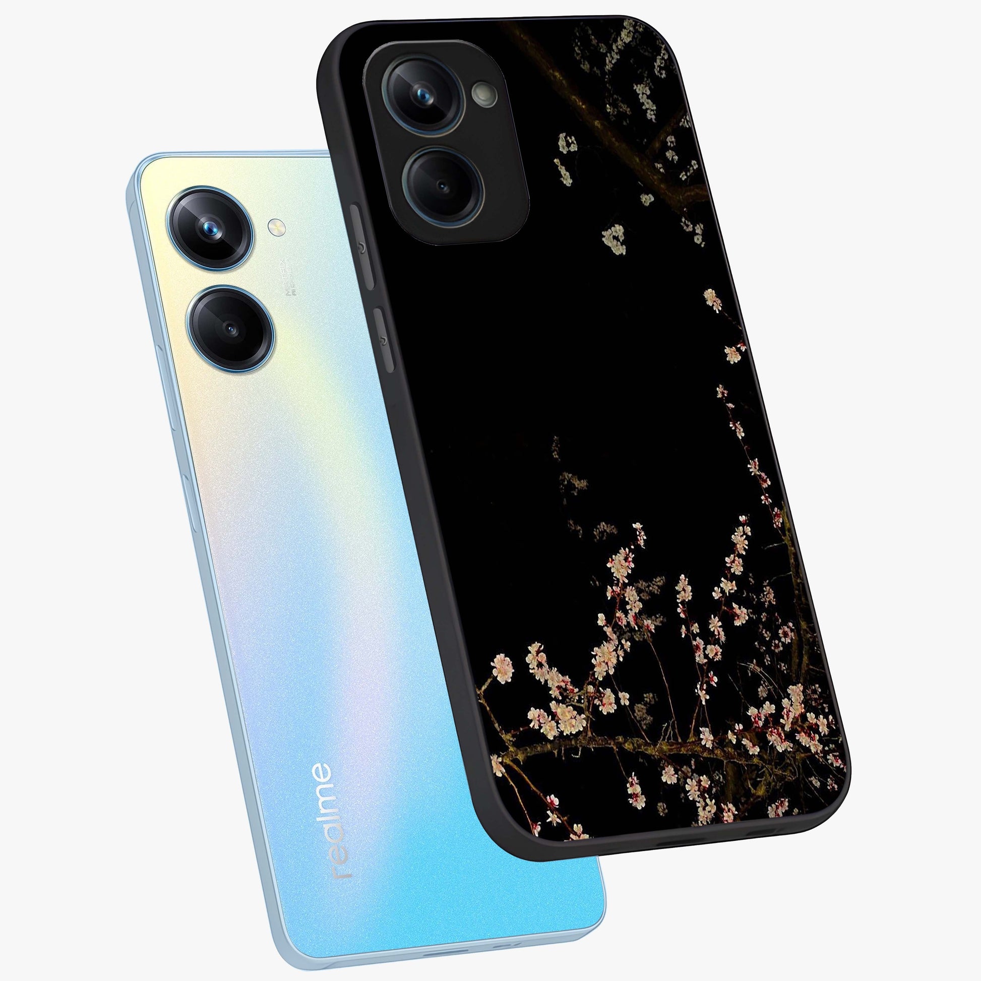 Petal Moon Light With Custom Name Glass Case displayed in angled mockup highlighting delicate petal design with custom name feature.