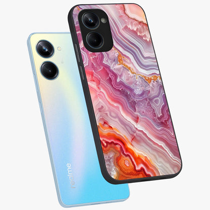 Rose Quartz Marble Glass Case displayed in angled mockup highlighting elegant marble pattern with soft aesthetic style.