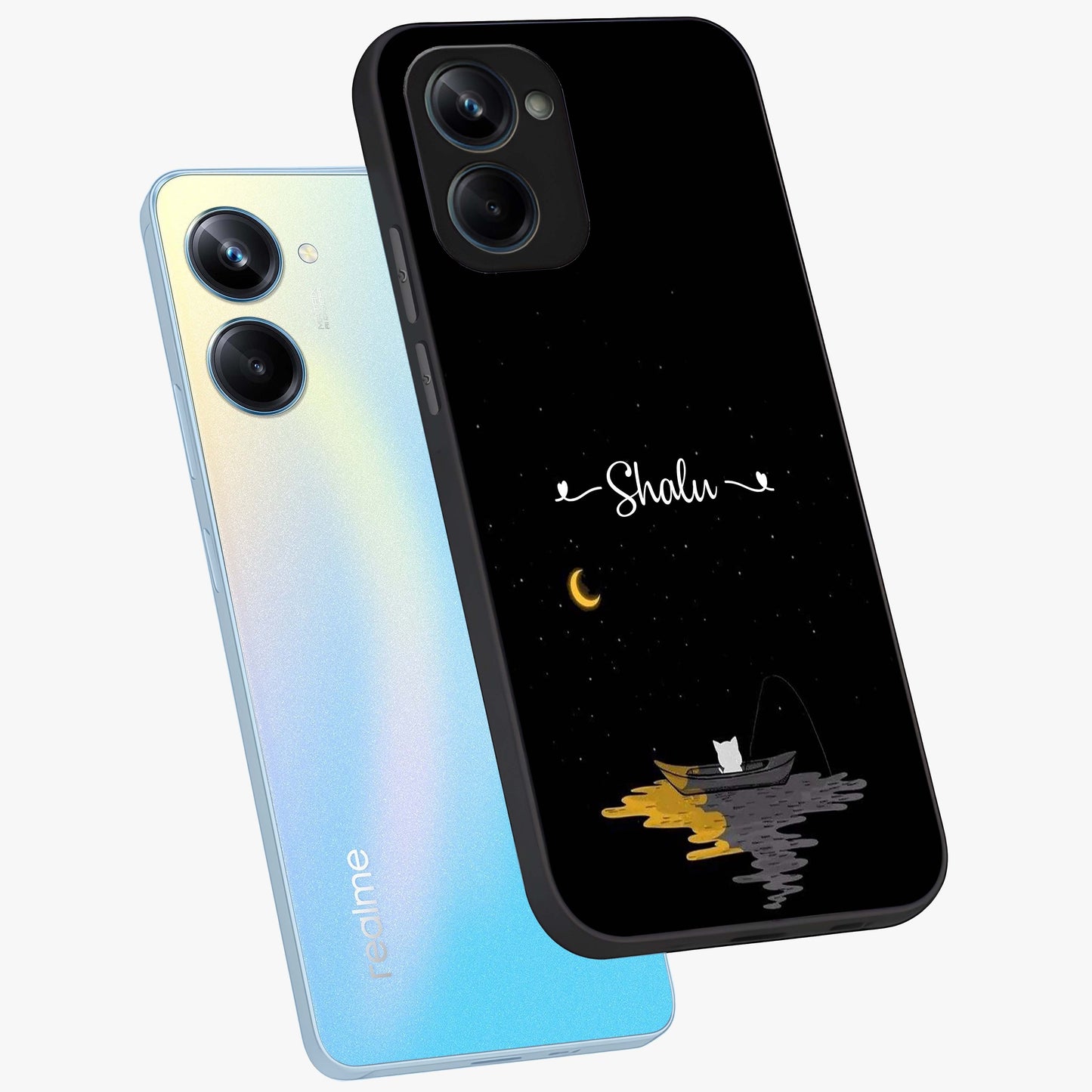 Silent Night Row Glass Case displayed in angled mockup highlighting peaceful evening design with dreamy night aesthetic.