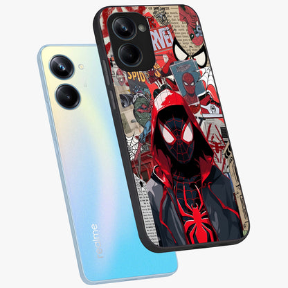 Spider Collage Street Glass Case displayed in angled mockup highlighting dynamic street style collage design with comic aesthetic.
