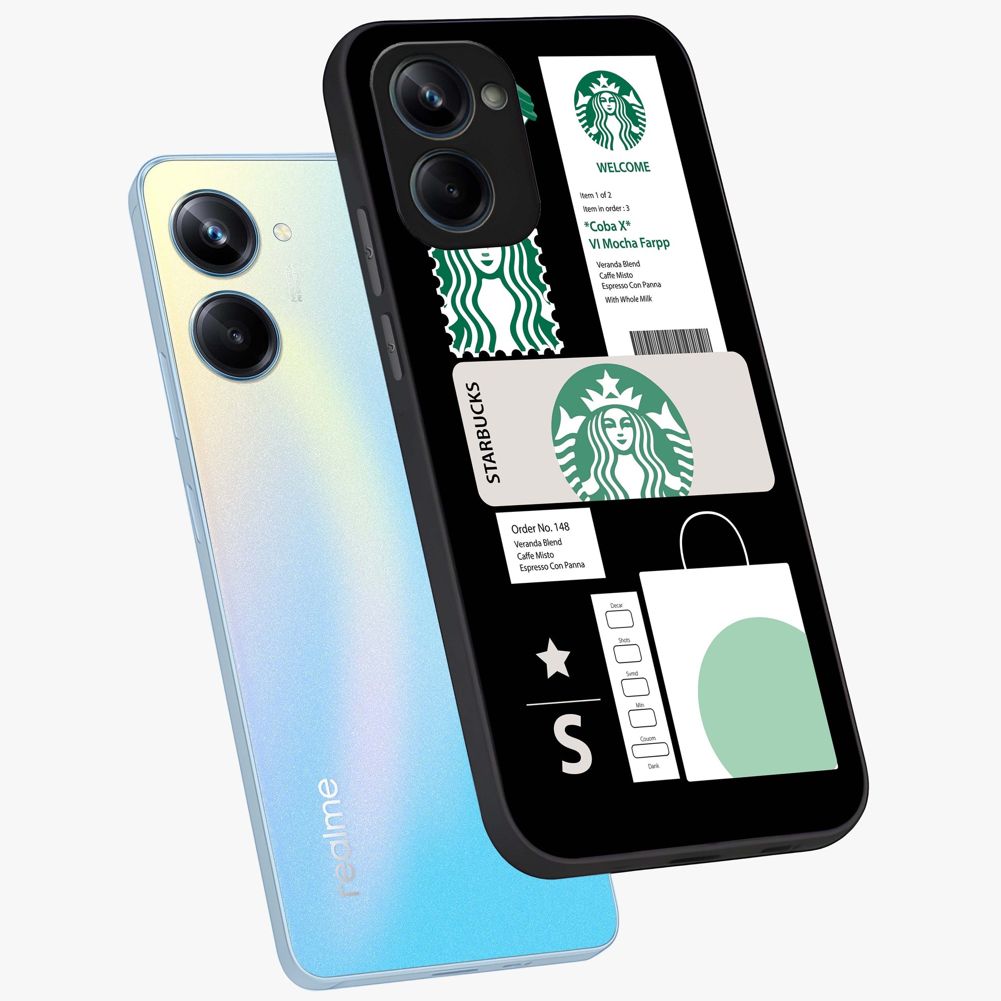 Starbucks Mocha Glass Case displayed in angled mockup highlighting stylish mocha themed design with cozy café aesthetic.