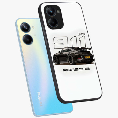 Turbo Legacy Icon Glass Case displayed in angled mockup highlighting dynamic automotive design with performance aesthetic.