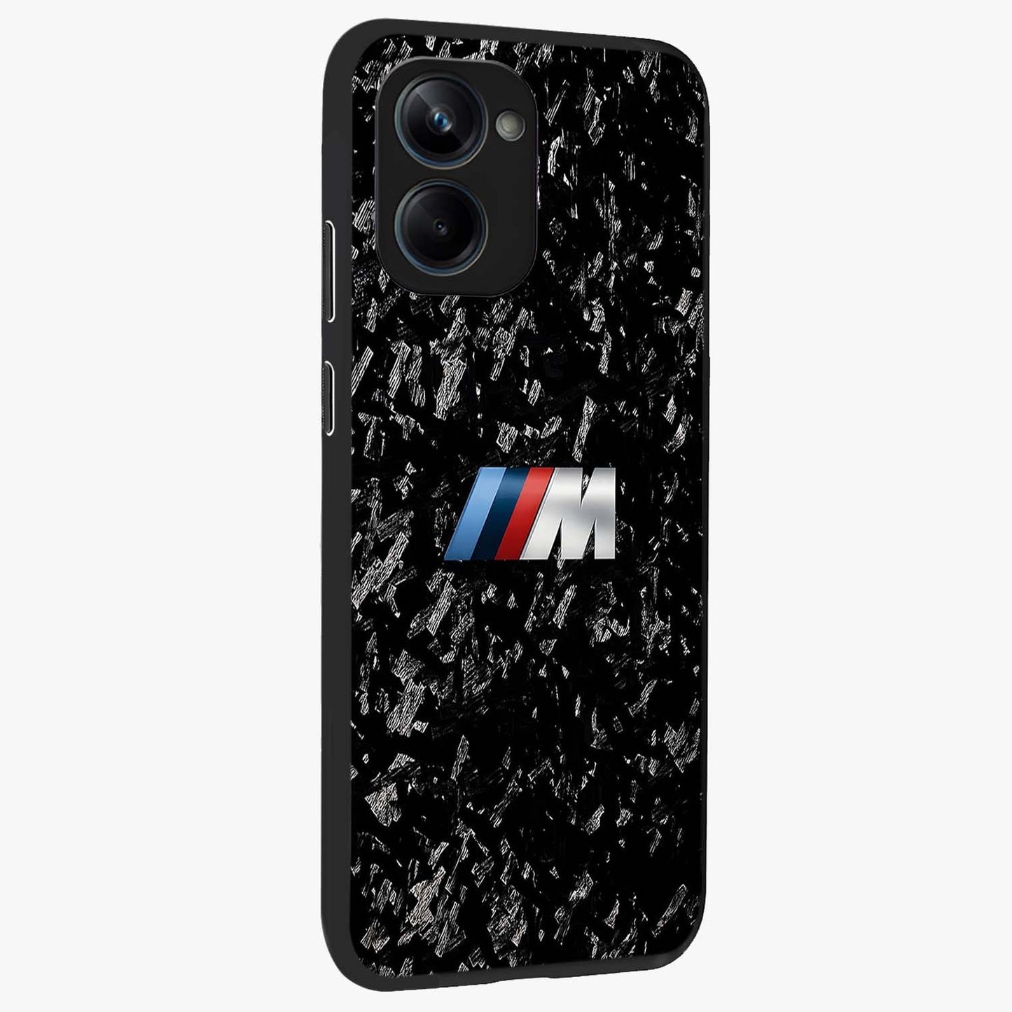 Carbon Speed Mark Glass Case upright view showcasing modern carbon speed graphic with bold automotive theme.