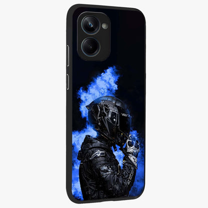 Cyber Sentinel Protocol Glass Case upright view showcasing advanced cyber sentinel artwork with futuristic tech theme.