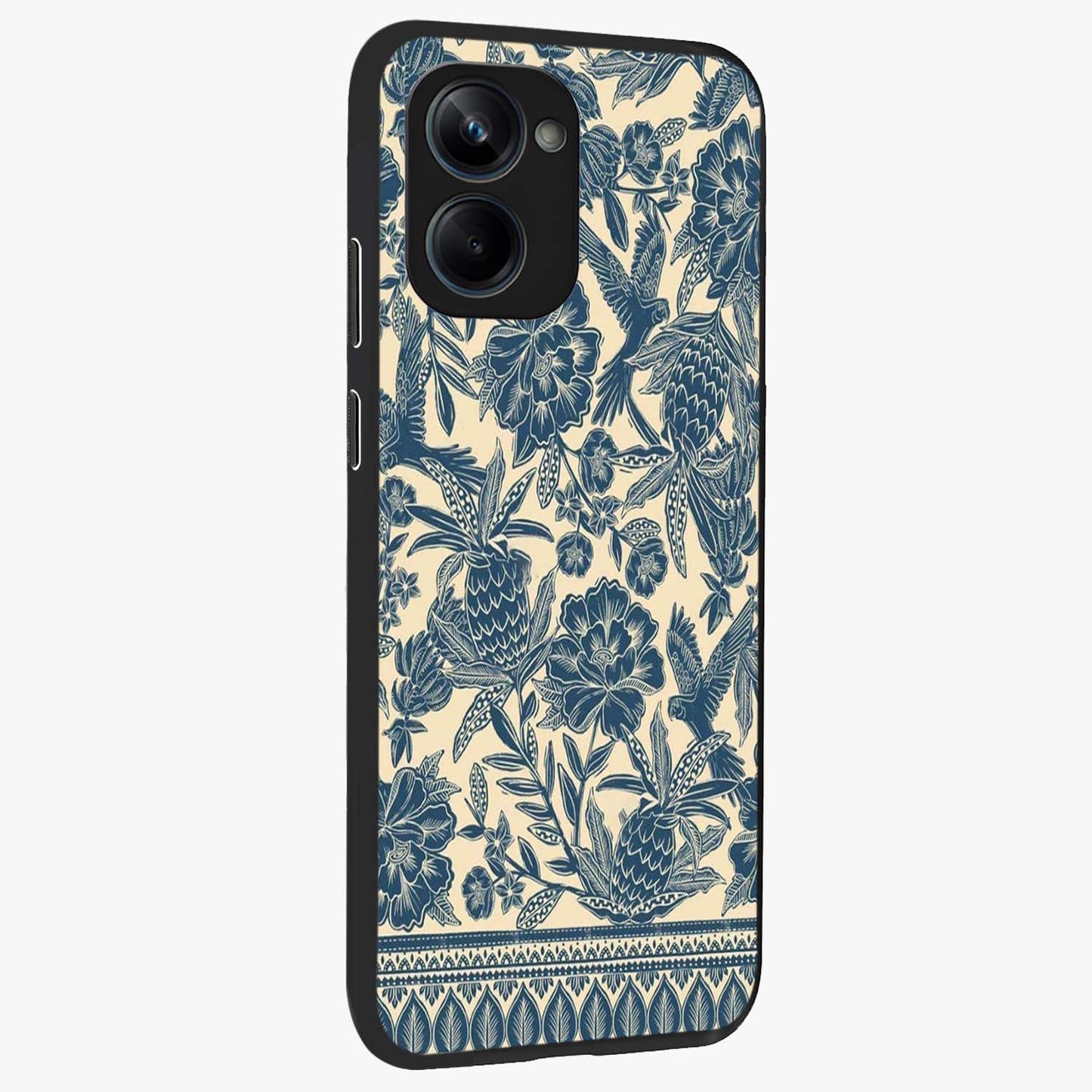 Heirloom Wild Bloom Glass Case upright view showcasing delicate wildflower artwork with timeless floral theme.