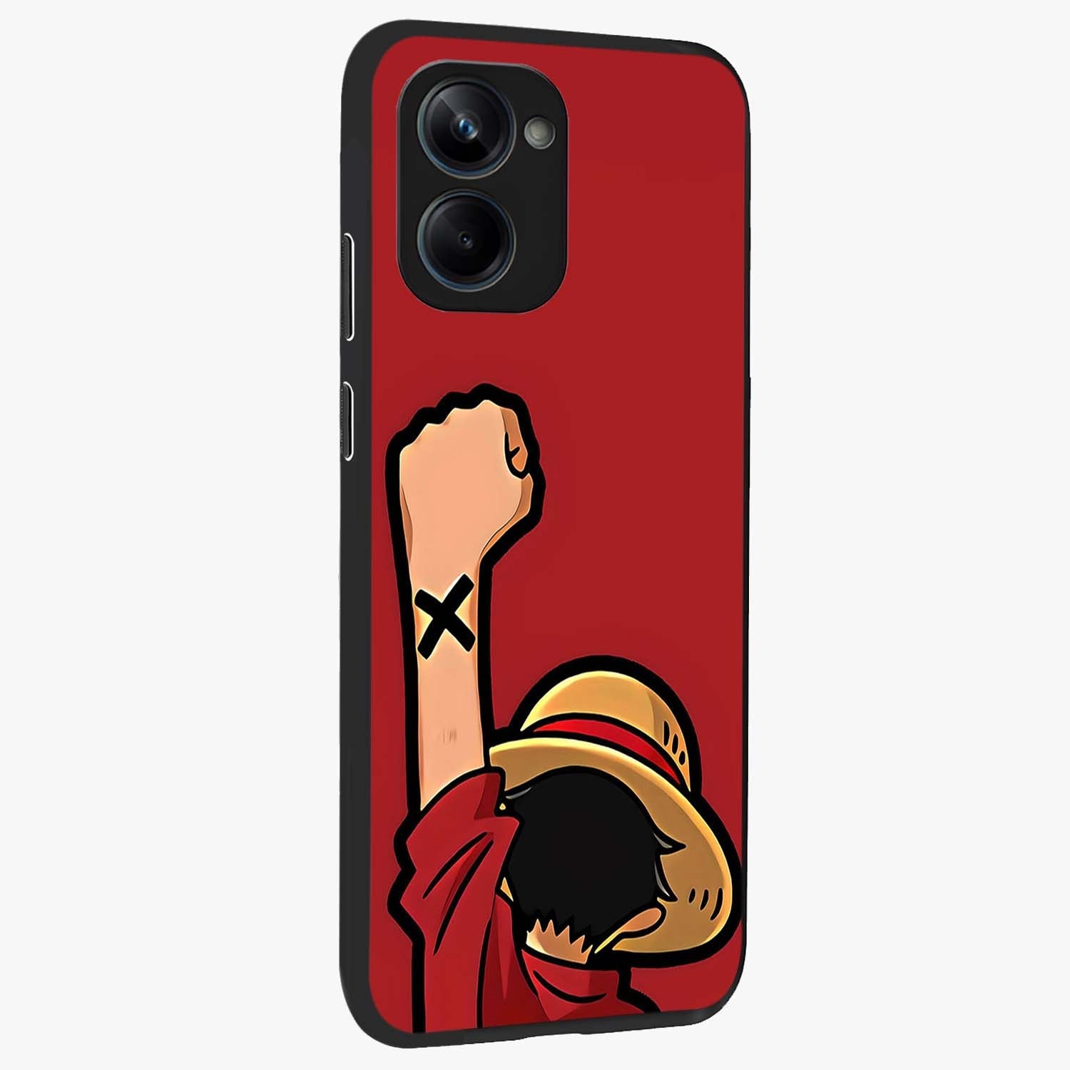 Luffy X Spirit Glass Case upright view showcasing striking anime artwork with adventurous character theme.