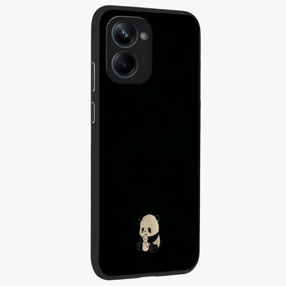 Midnight Panda Love Glass Case upright view showcasing charming panda artwork with playful romantic theme.