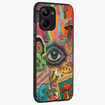 Mystic Eye Wonderland Glass Case upright view showcasing symbolic eye artwork with mysterious fantasy theme.