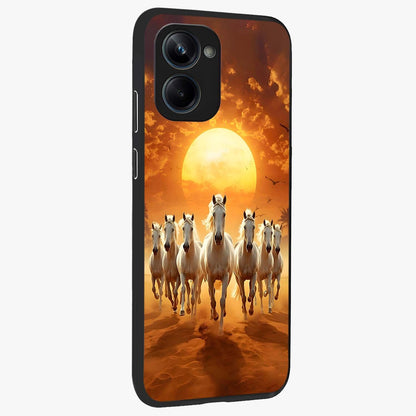 Sunflower Chic Mood Custom Name Glass Case upright view showcasing cheerful sunflower artwork with trendy floral theme.
