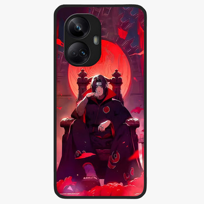 Blood Moon Sovereign Glass Case showing flat back view with mystical blood moon artwork and glossy glass finish.