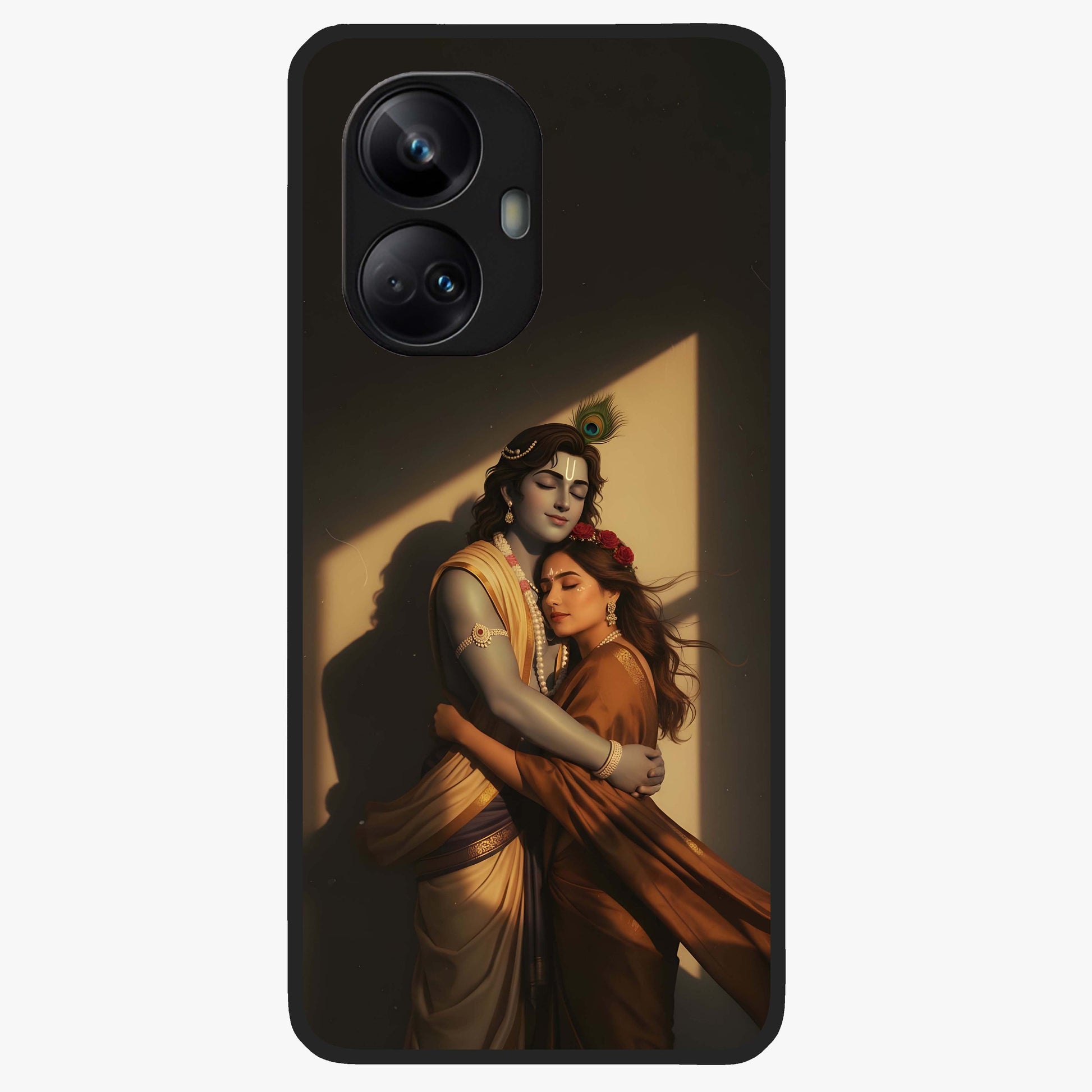 Divine Eternal Love Glass Case showing flat back view with spiritual love themed artwork and glossy glass finish.