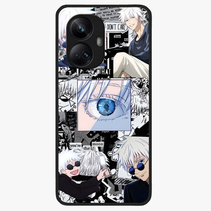 Infinity Sorcerer Chaos Glass Case showing flat back view with mystical sorcerer themed artwork and glossy glass finish.