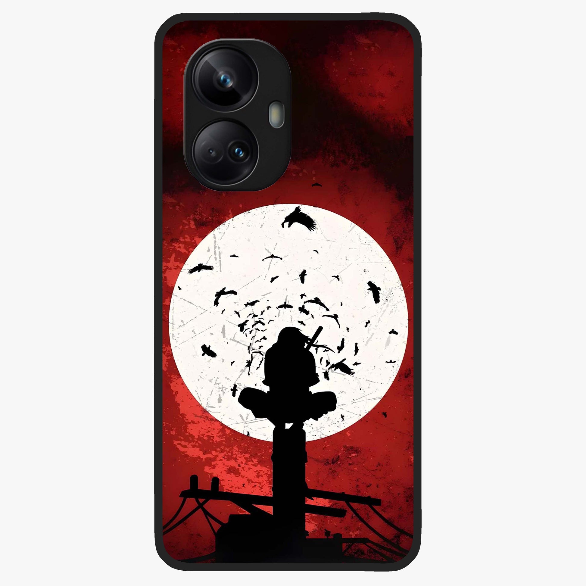 Itachi Limited Edition Naruto Anime Glass Case showing flat back view with iconic anime character artwork and glossy glass finish.