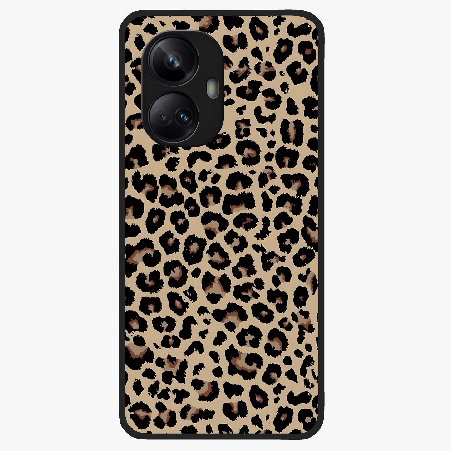 Savage Chic Pattern Glass Case showing flat back view with stylish patterned artwork and glossy glass finish.