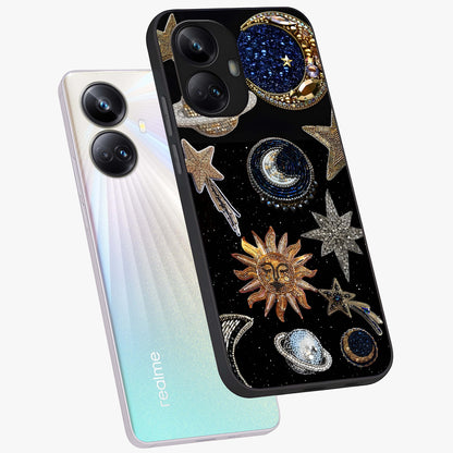Celestial Gem Constellations Glass Case displayed in angled mockup highlighting gemstone inspired constellation design.