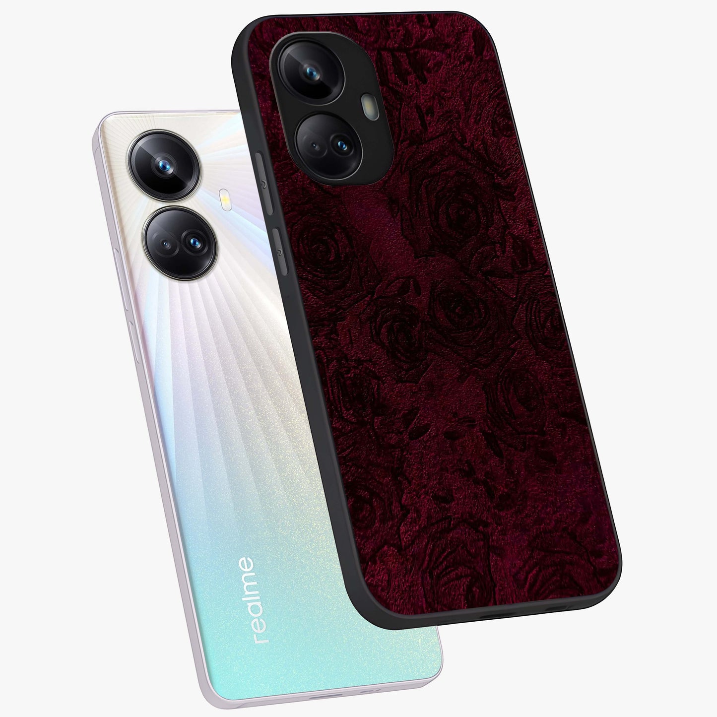 Crimson Fade Flow Glass Case displayed in angled mockup highlighting smooth gradient design with modern aesthetic style.