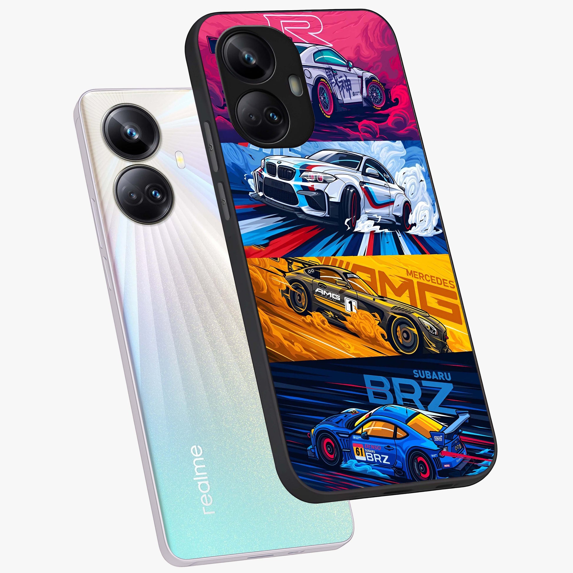 JDM Sports Car Glass Case displayed in angled mockup highlighting sleek Japanese racing car design with automotive aesthetic.