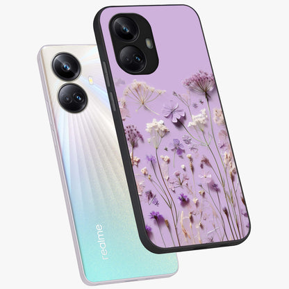 Lavender Blossom Dream Glass Case displayed in angled mockup highlighting dreamy lavender flower design with calming aesthetic style.