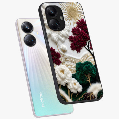 Radiant Bloom Elegance Glass Case displayed in angled mockup highlighting graceful floral design with radiant aesthetic style.
